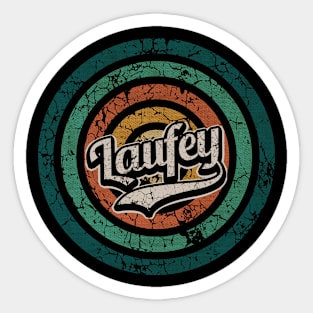 Laufey // Retro Circle Crack Vintage Sticker